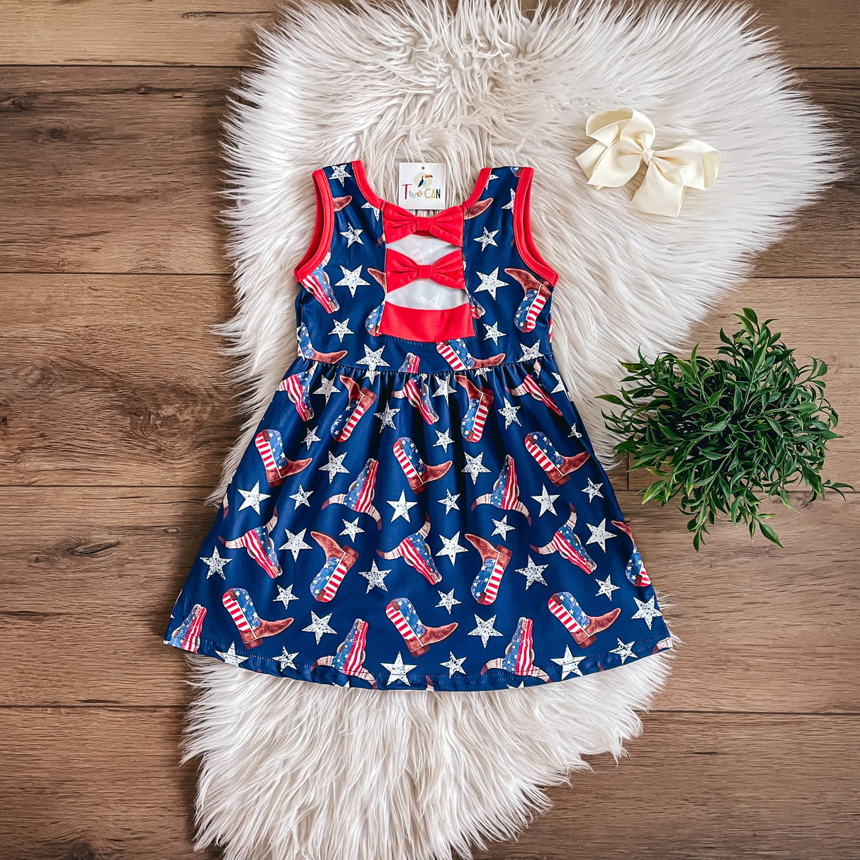 Western Americana Double Bow Dress | TwoCan