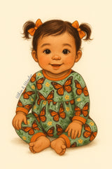 Monarch Meadow Baby Romper | Pete + Lucy