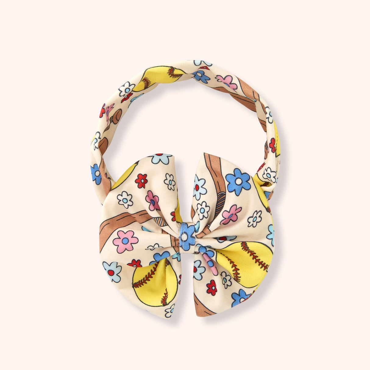 Softball Stitches Bow Headband | Pete + Lucy