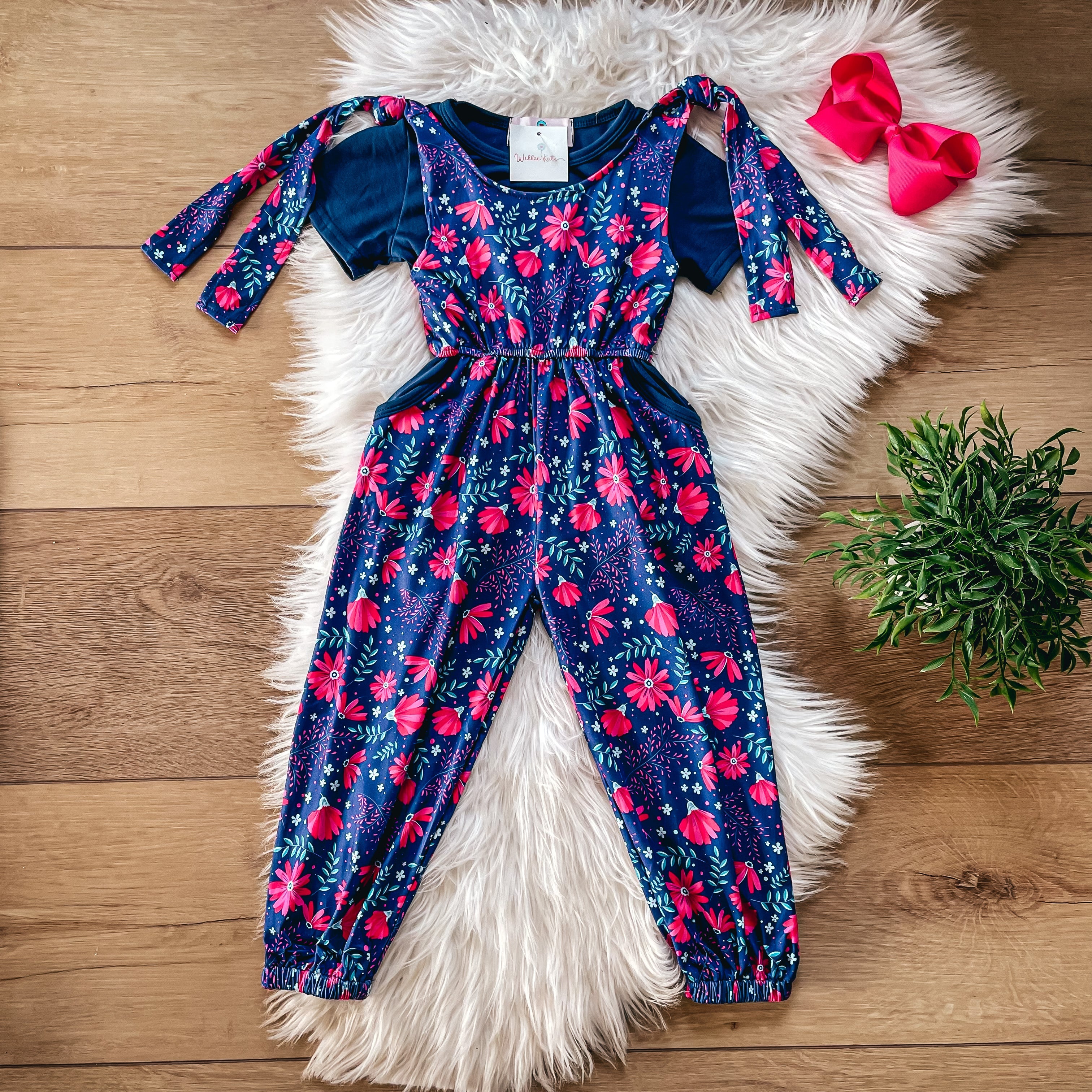 Magenta Floral Two Piece Set by Wellie Kate
