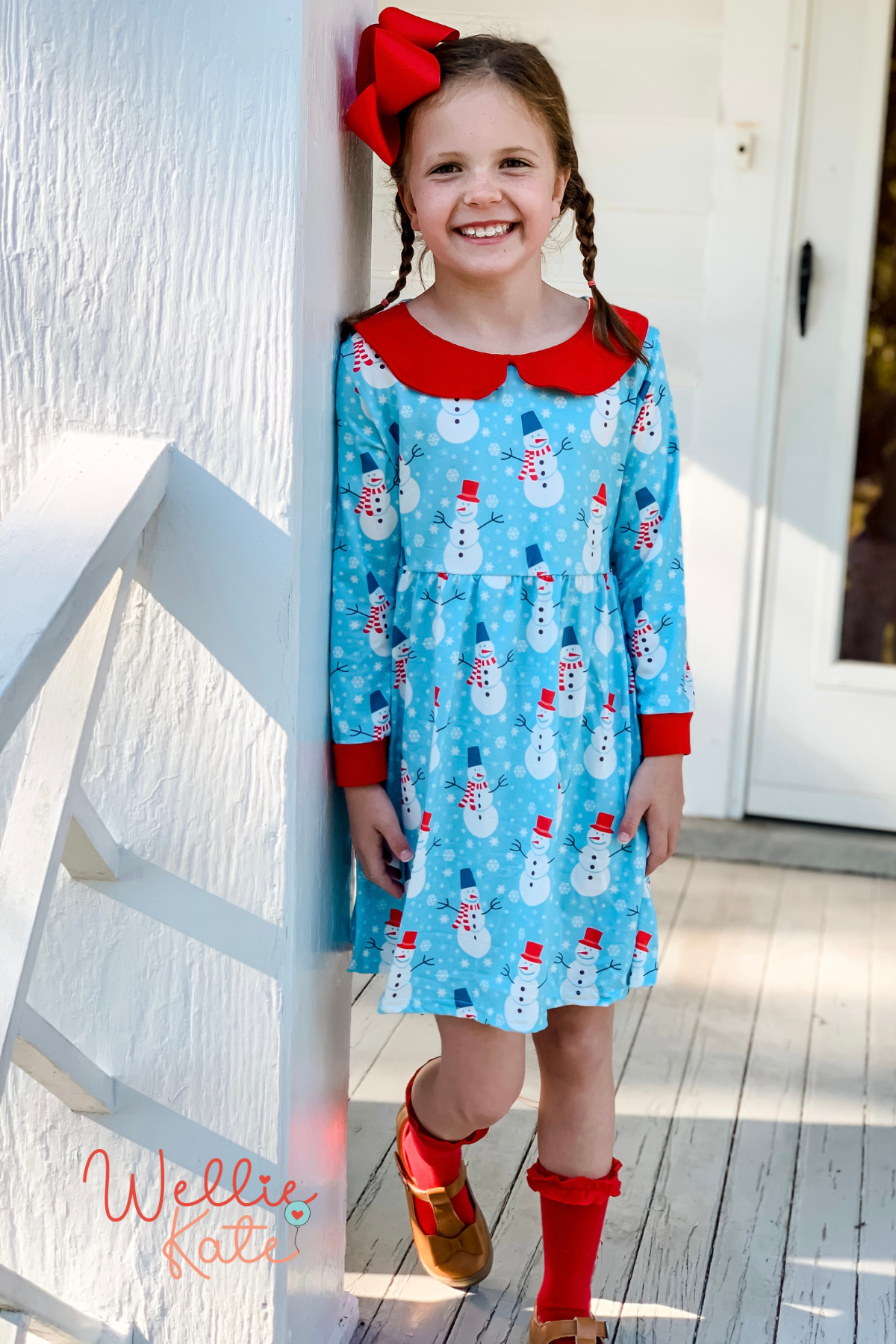 Happy Snowman Dress by Wellie Kate