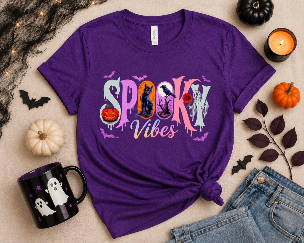 Spooky Vibes Retro Graphic Tee | Women's