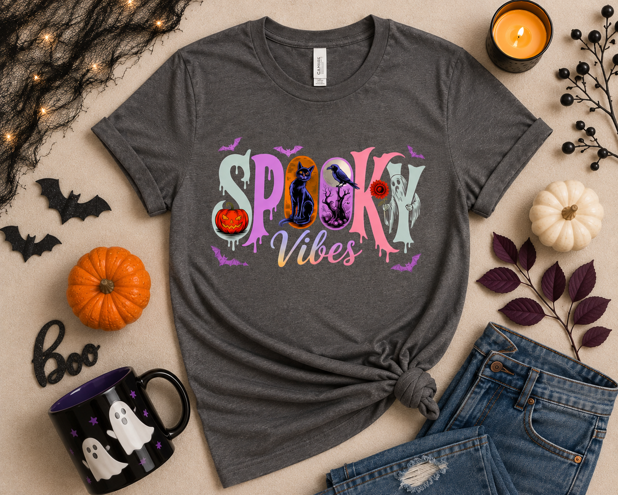 Spooky Vibes Retro Graphic Tee | Women's