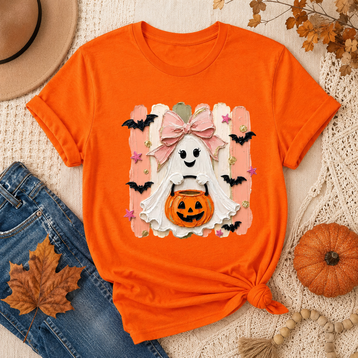 Brushstroke Halloween Ghost Graphic Tee | Women's