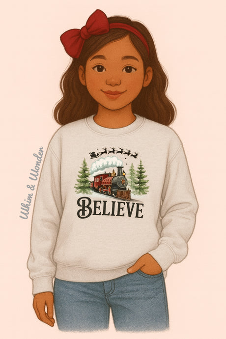 Believe North Pole Train | Graphic Sweatshirt