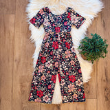 Deep Red Floral Jumpsuit | Twocan