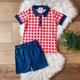 Americana Gingham Shorts Set | Twocan