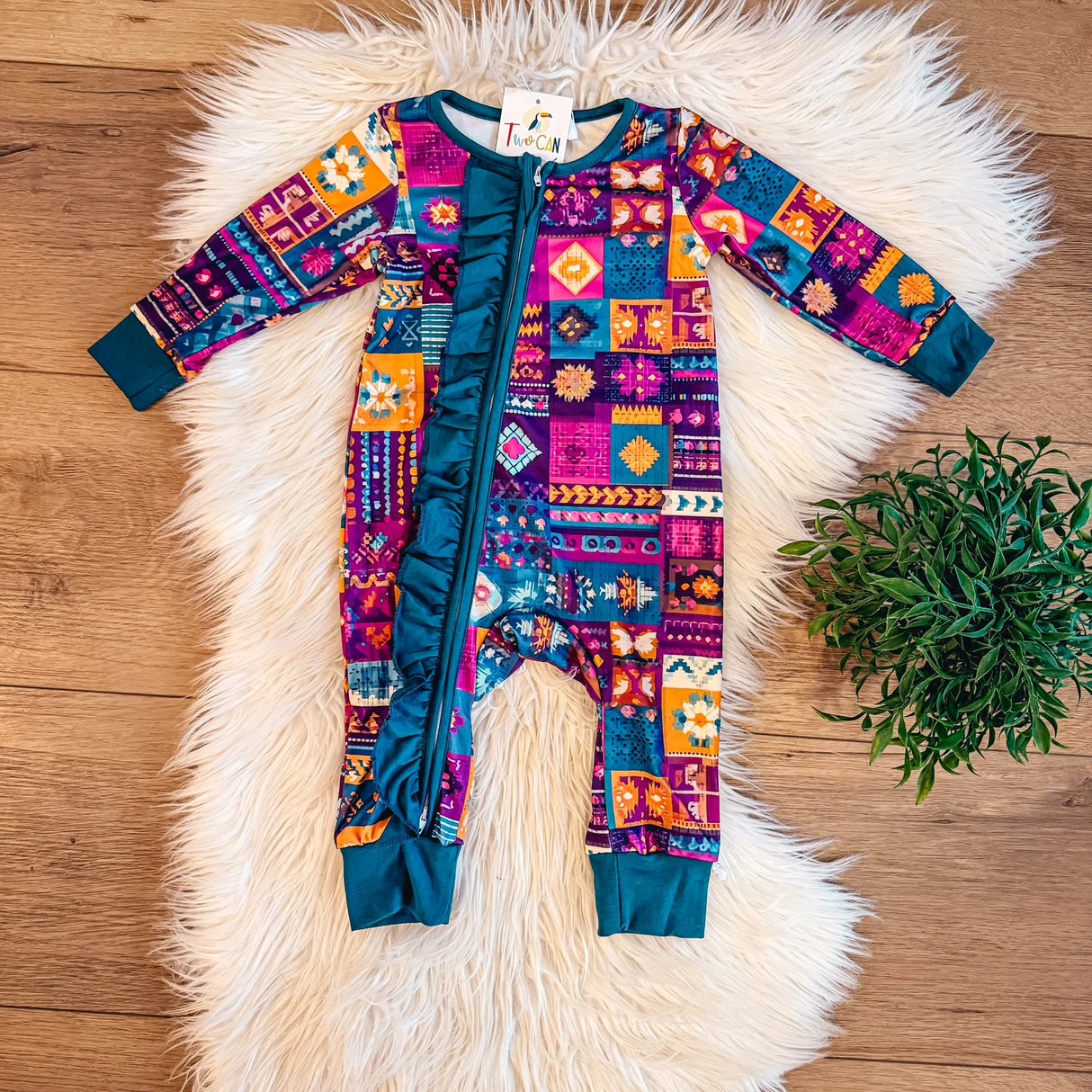 Boho Patchwork Zippie Romper | TwoCan