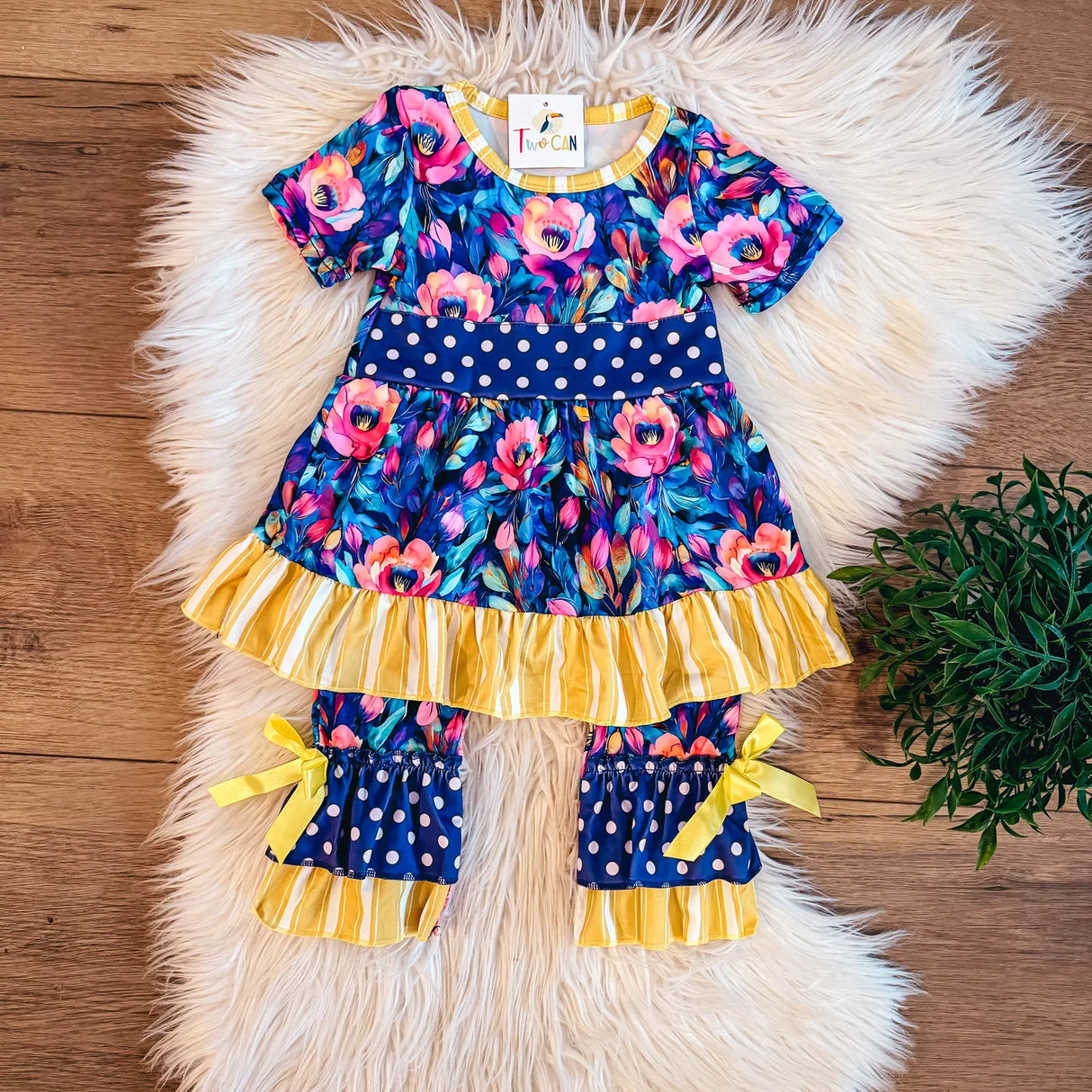 Purple Floral Baby Romper | TwoCan