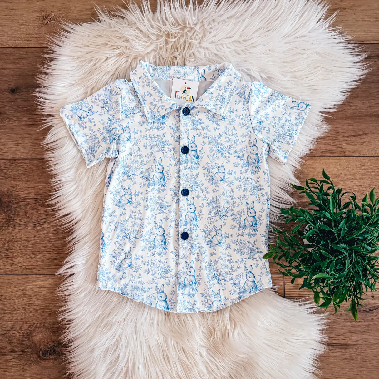Blue Bunnies Button Down Shirt | TwoCan