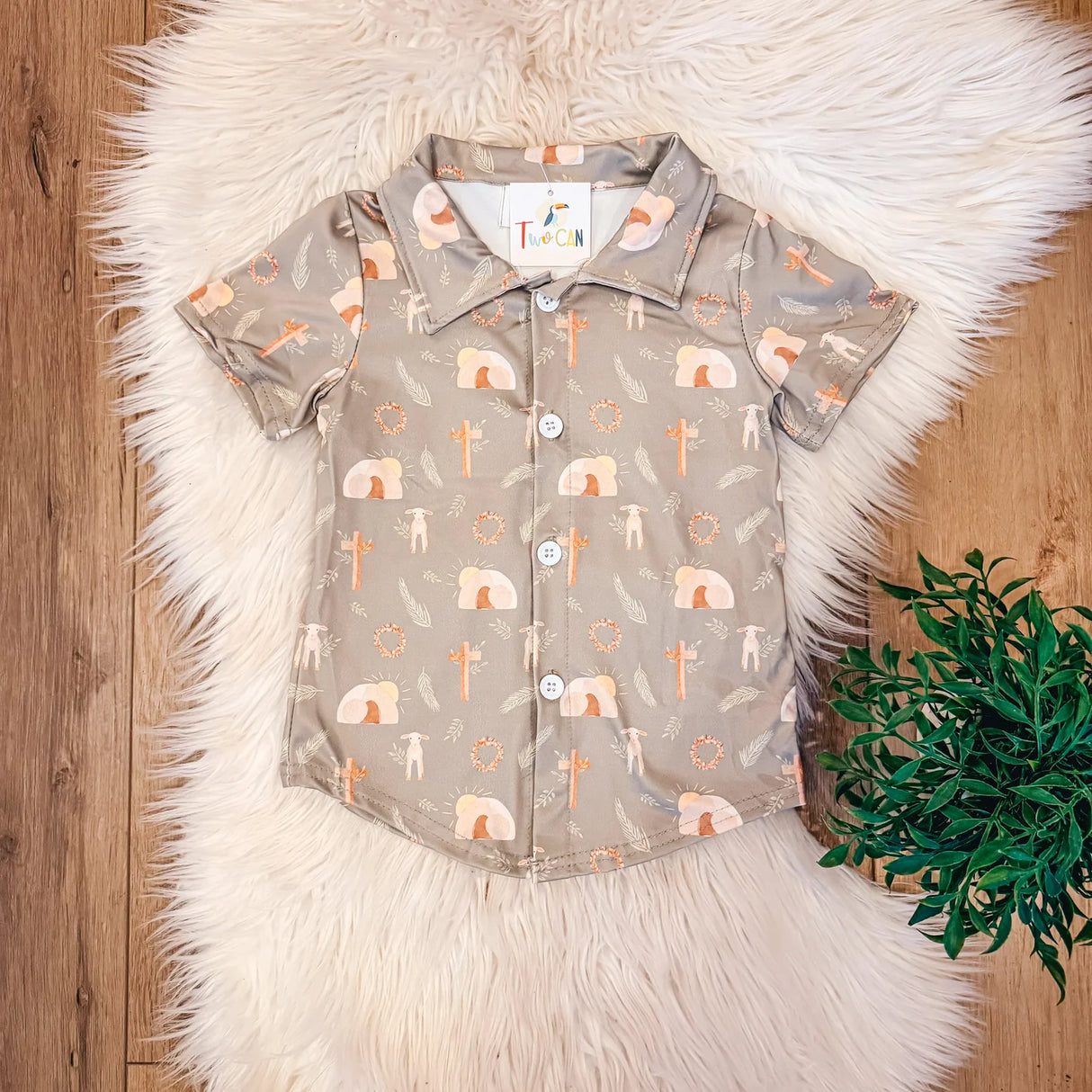 Easter Symbols Button Down Shirt | TwoCan