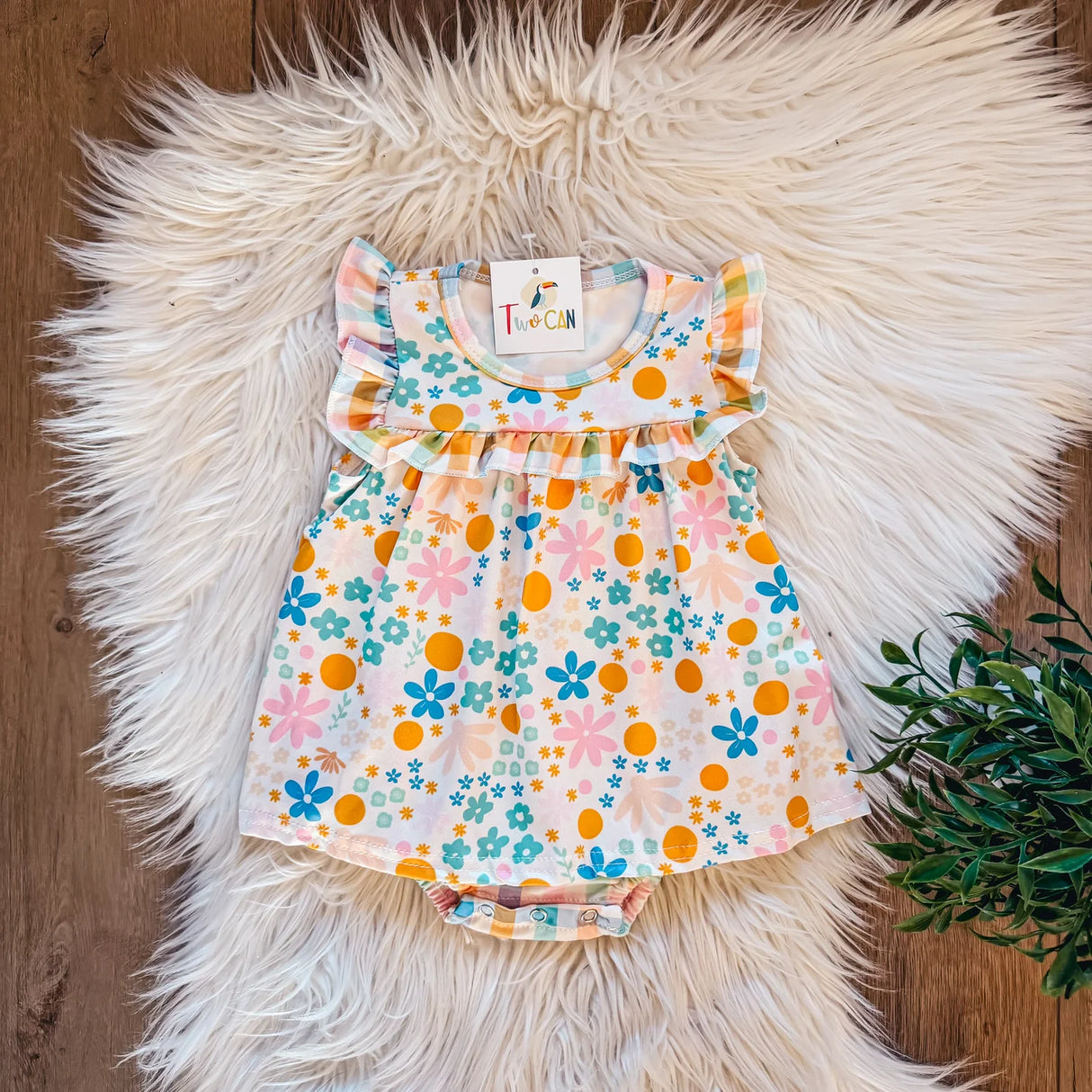 Pastel Plaid & Blooms Baby Bubble | TwoCan