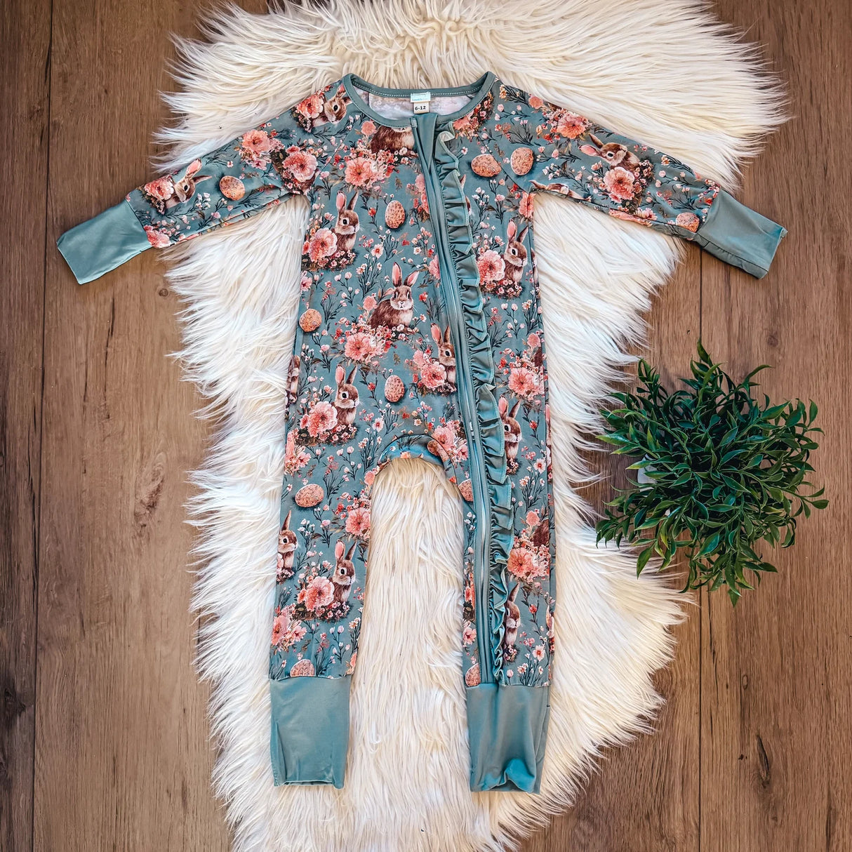Blush Bunny Bamboo Zip & Play Romper | Landrie Lou
