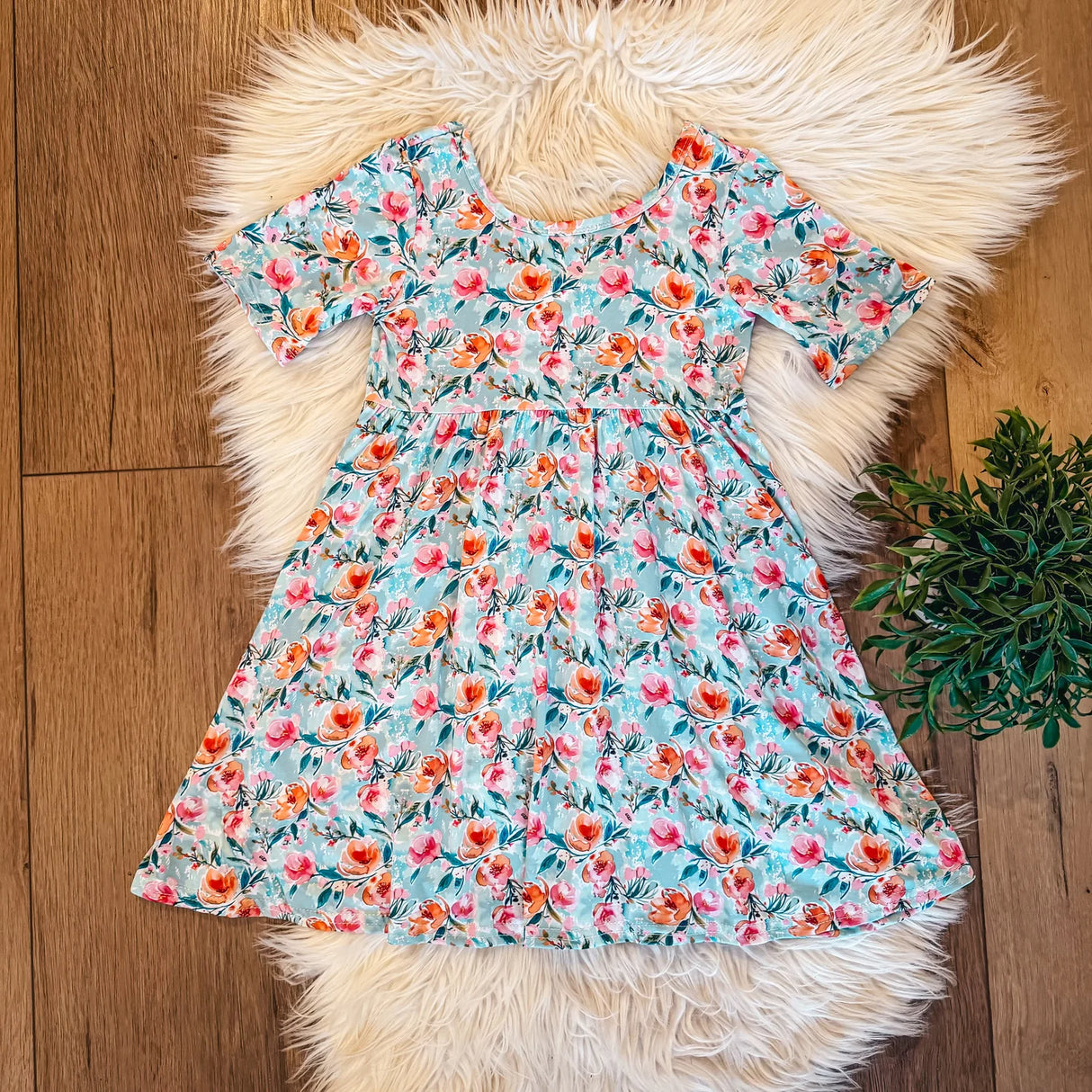 Blue Peach Bamboo Twirl Dress | Landrie Lou