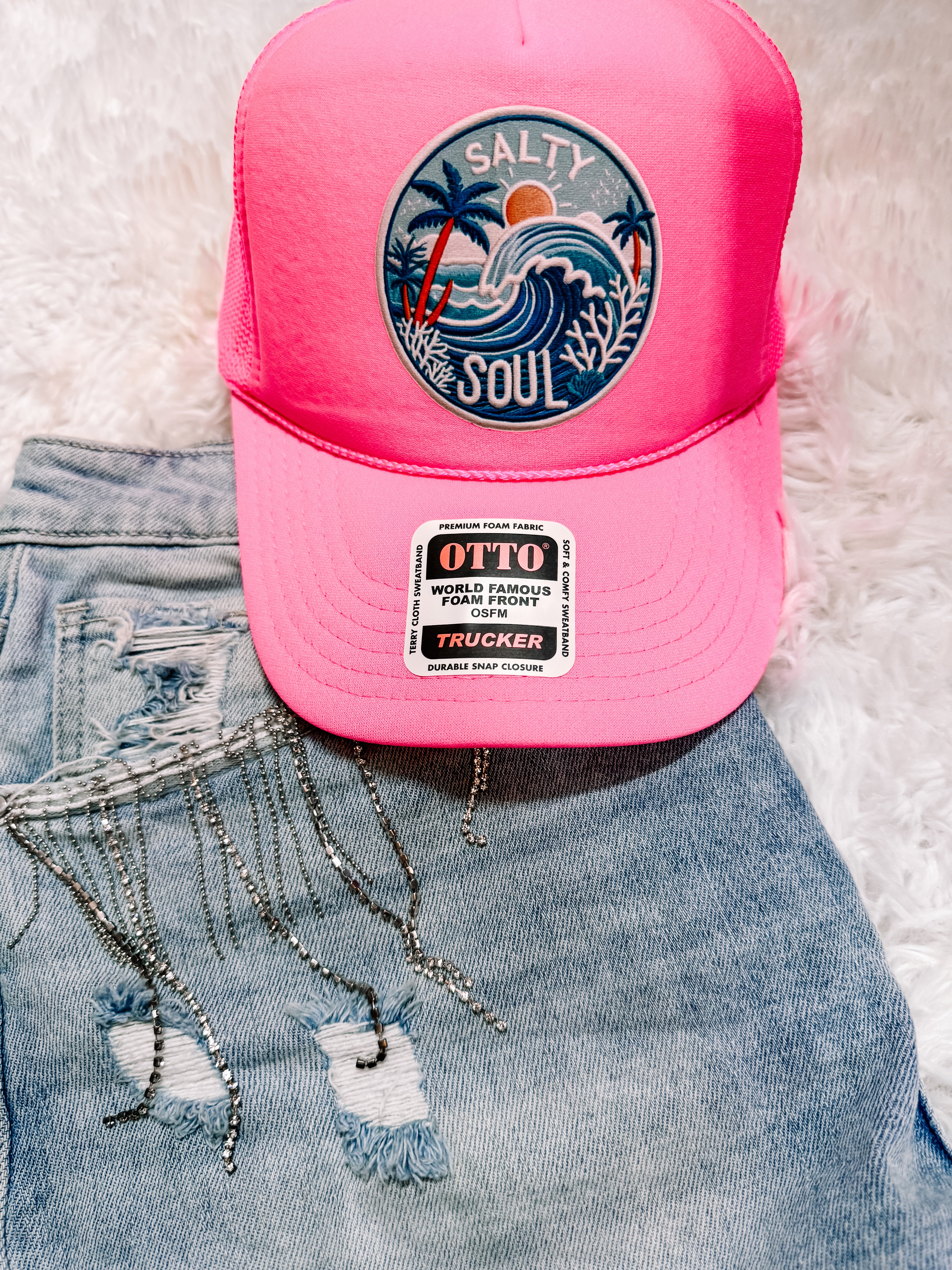 Salty Soul Faux Embroidery Otto Trucker Hat | Women's