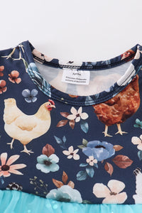 Chicken Floral Delight Baby Skirted Romper by Abby & Evie