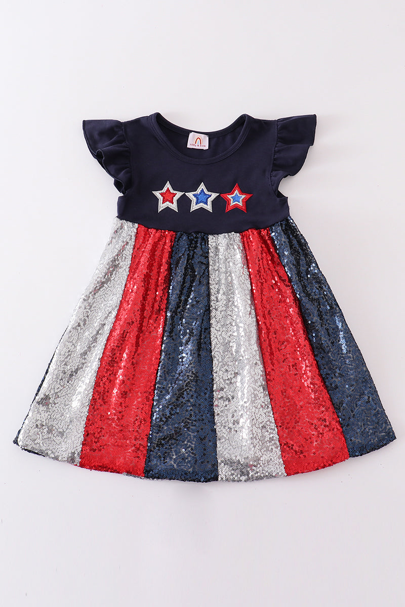 Sparkling Stars & Stripes Sequin Dress by Abby & Evie