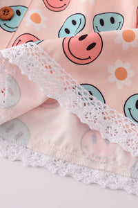 Smiley Charm Lace-Hem Shorts Set by Abby & Evie