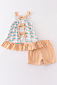Sunny Stripes Bow-Accent Shorts Set by Abby & Evie