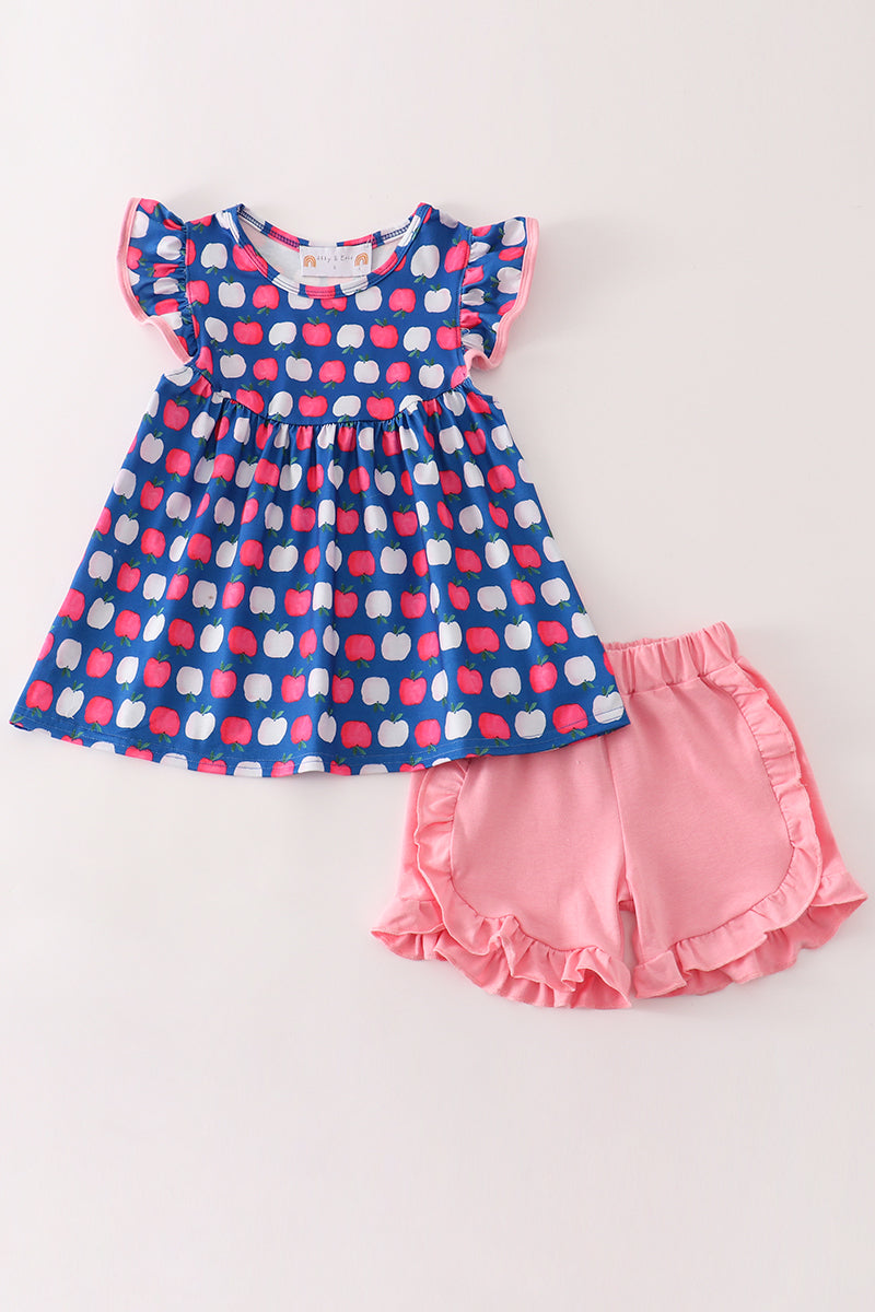 Apple Print Shorts Set by Abby & Evie