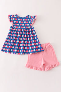 Apple Print Shorts Set by Abby & Evie