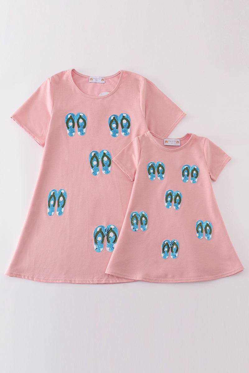 Sequin Flip Flop Matching Dress | Mommy & Me