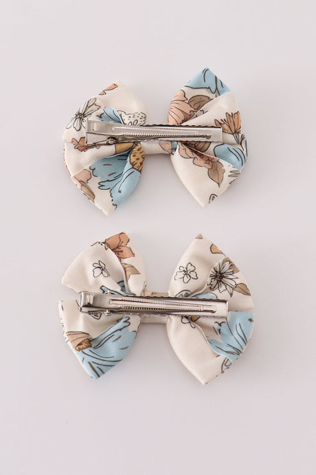 Floral print Hair Bow Set