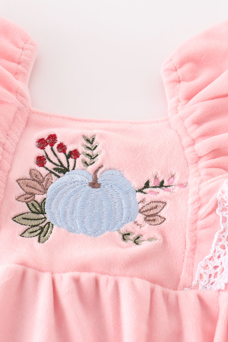 Velvet Pumpkin Flutter Baby Bubble by Abby & Evie