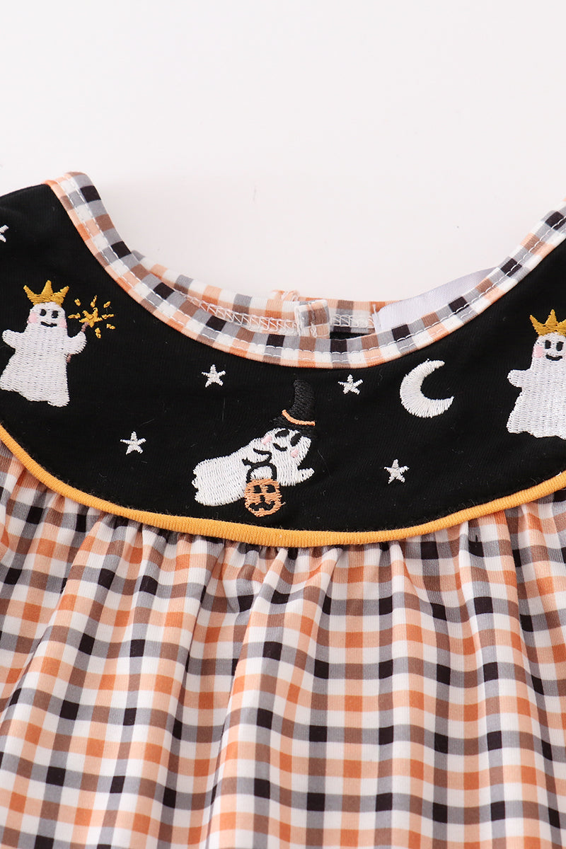 Ghostly Gingham Delight Baby Romper by Abby & Evie