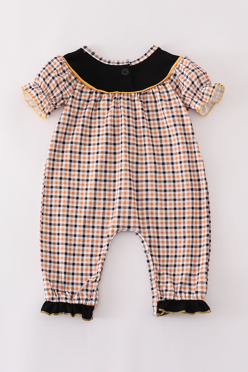 Ghostly Gingham Delight Baby Romper by Abby & Evie