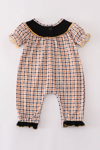 Ghostly Gingham Delight Baby Romper by Abby & Evie