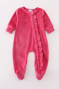 Velvet Dreams Ruffle Baby Romper by Abby & Evie