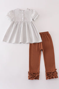 Gridiron Cutie Ruffle Pant Set by Abby & Evie