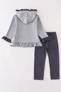 Touchdown Charm Ruffled Hoodie Set by Abby & Evie