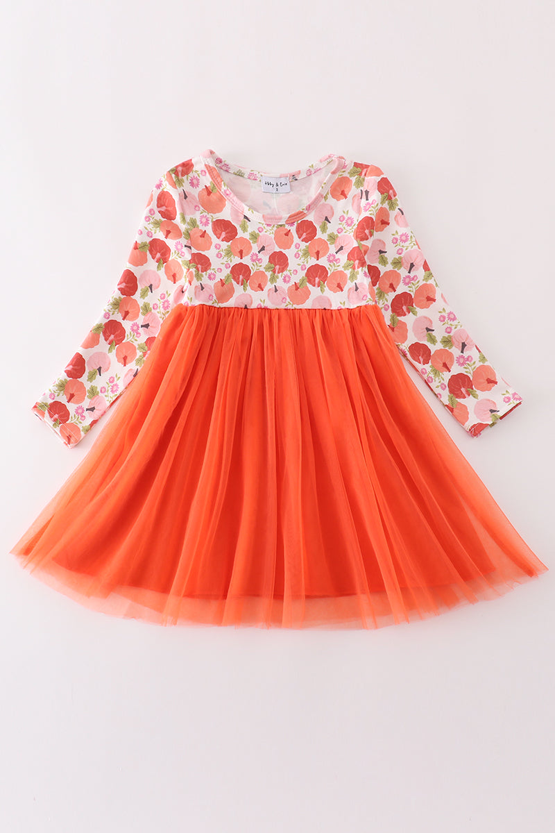 Floral Pumpkin Patch Tulle Dress by Abby & Evie