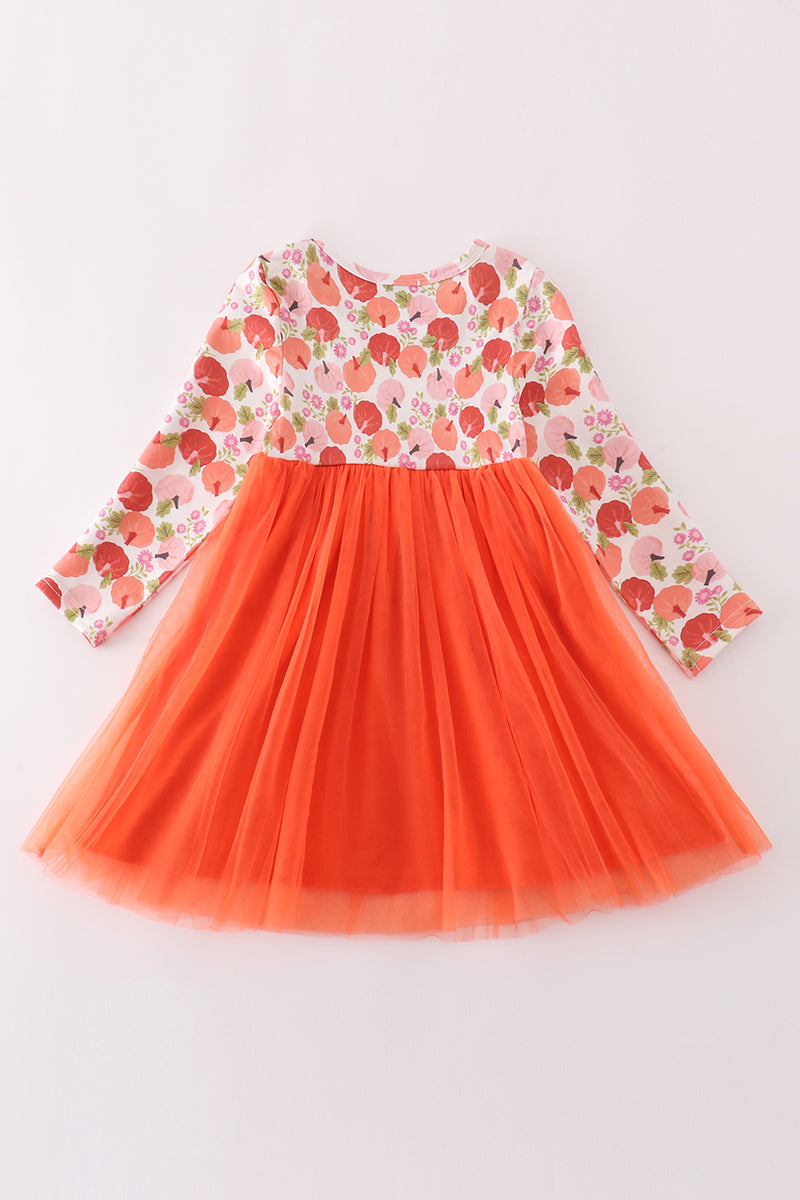 Floral Pumpkin Patch Tulle Dress by Abby & Evie