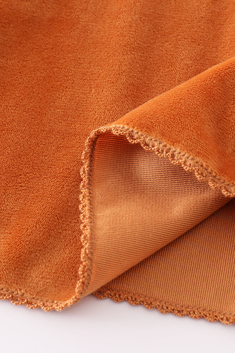 Marmalade Orange Mommy and Me Velvet Dresses