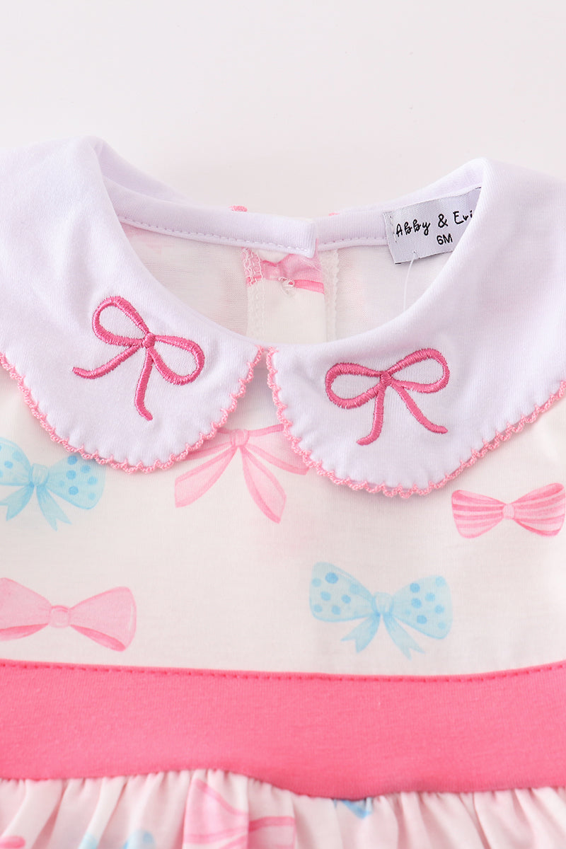 Petite Bows Parade Skirted Baby Romper by Abby & Evie