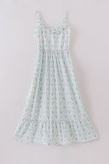 Soft Blue Floral Summer Dress | Women’s