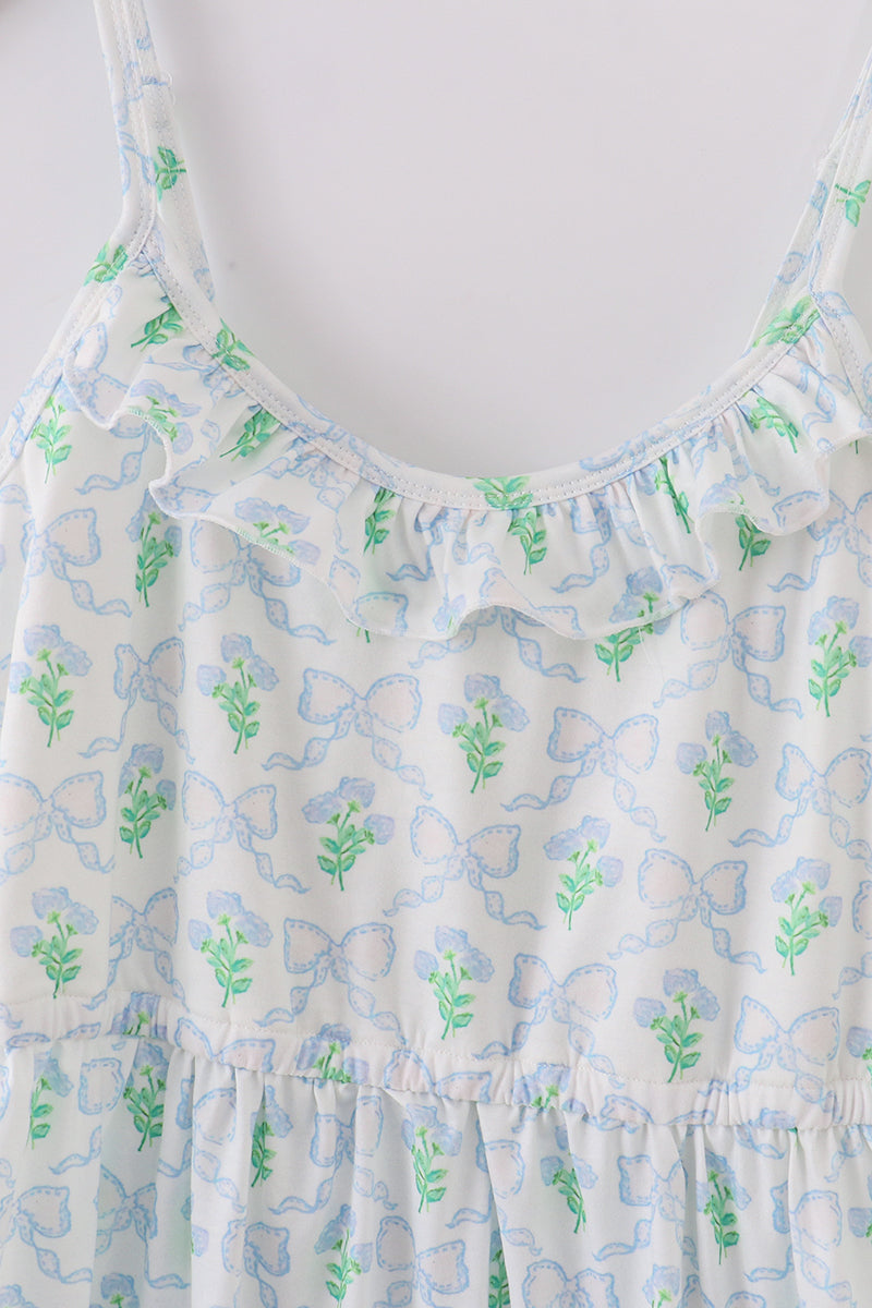 Soft Blue Floral Summer Dress | Women’s