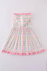 Sweet Pink Floral Hooded Dress