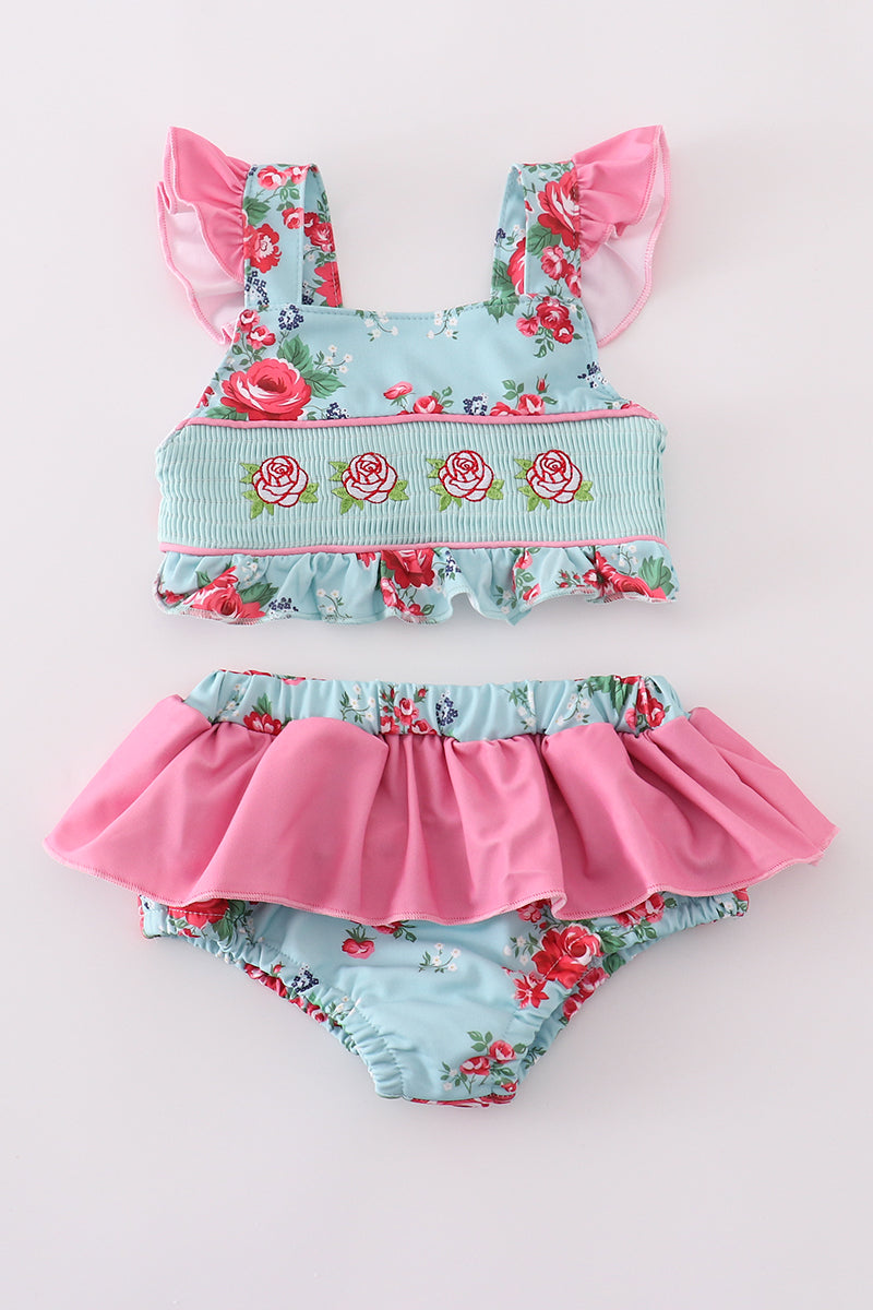 Rosebud Bliss Smocked Two Piece Swimsuit