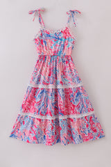 Tropical Sunset Waves Mom Dress