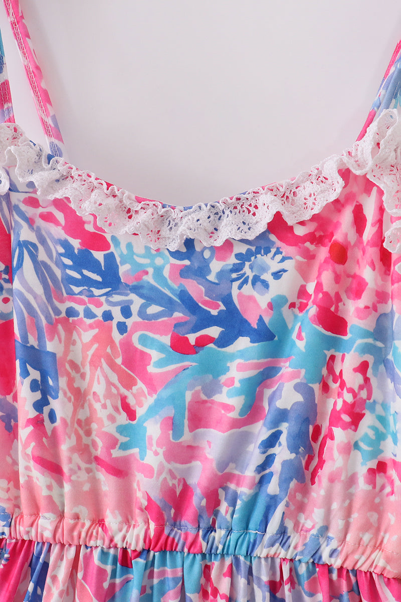 Tropical Sunset Waves Mom Dress