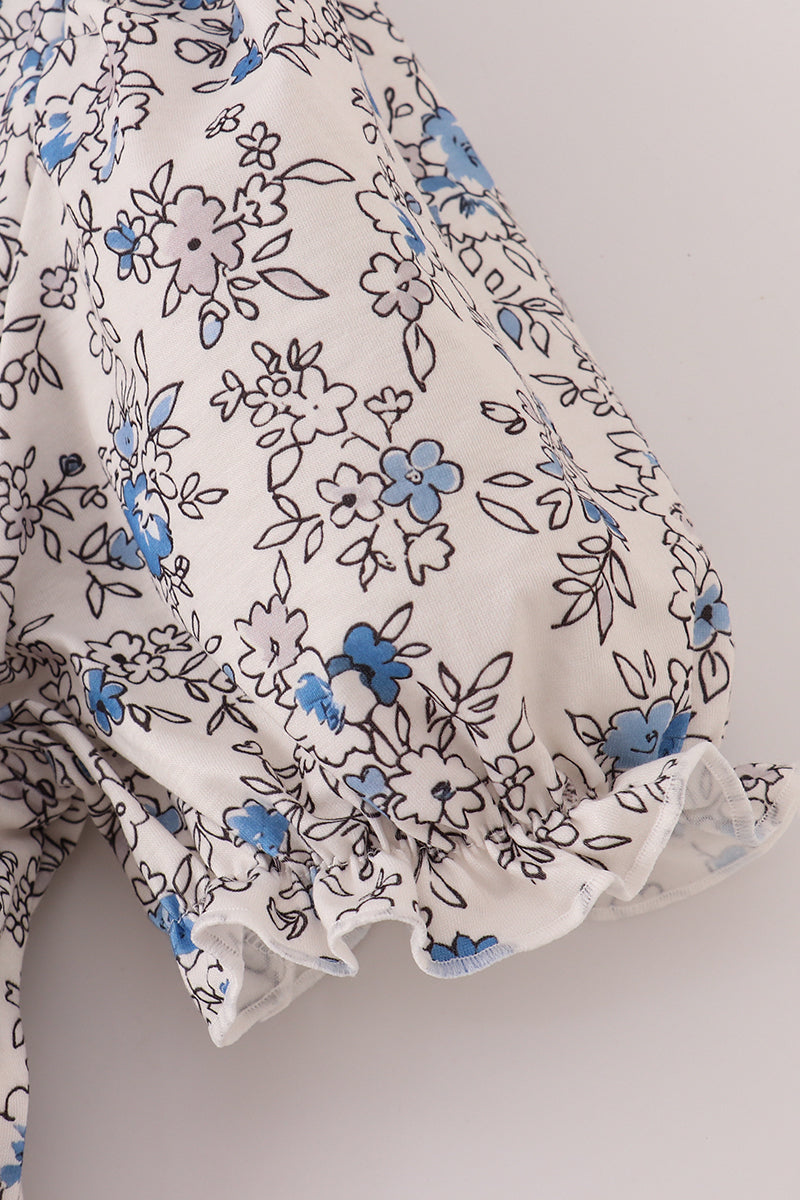 Delicate Blue Vintage Tiered Mom Dress