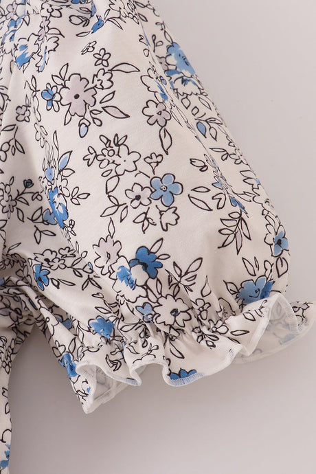 Delicate Blue Vintage Tiered Mom Dress
