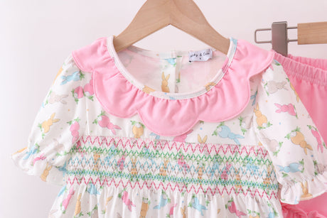 Blushing Bunny Smocked Shorts Set