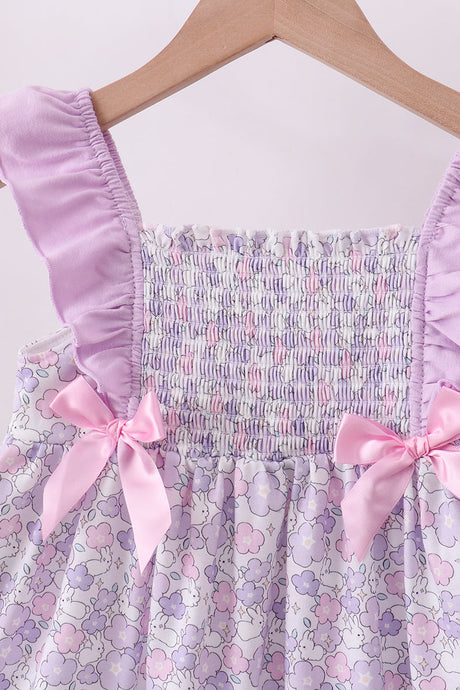 Lavender Meadow Smocked Shorts Set
