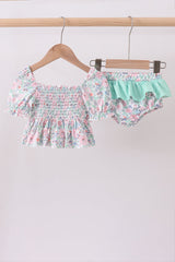 Spring Posy Smocked Swim Set