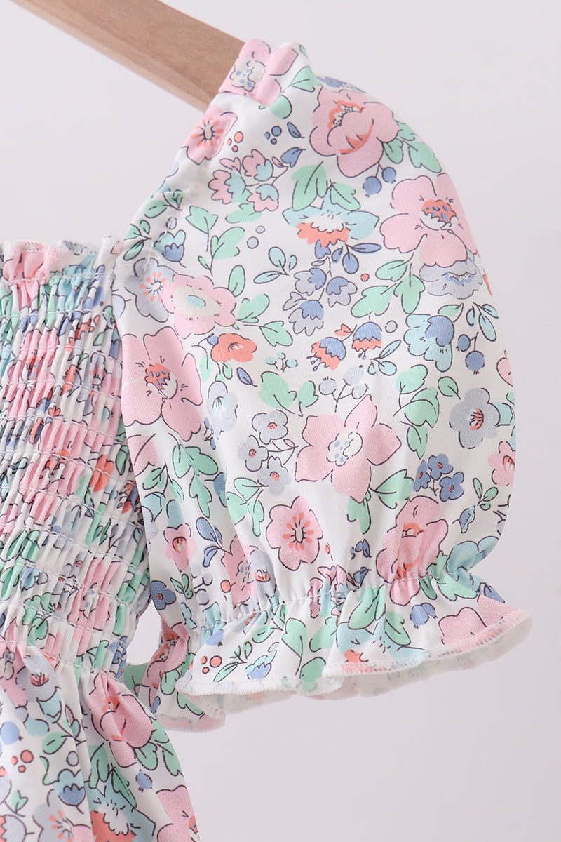 Spring Posy Smocked Swim Set